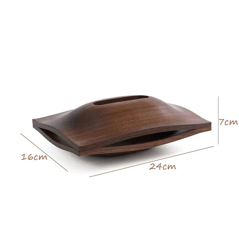 Porta Lenços de Mesa em Madeira Nogueira Estilo Escandinavo Lenogue