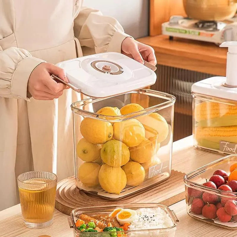 Pote Hermético com Tampa e Selador a Vácuo para Alimentos Lenogue