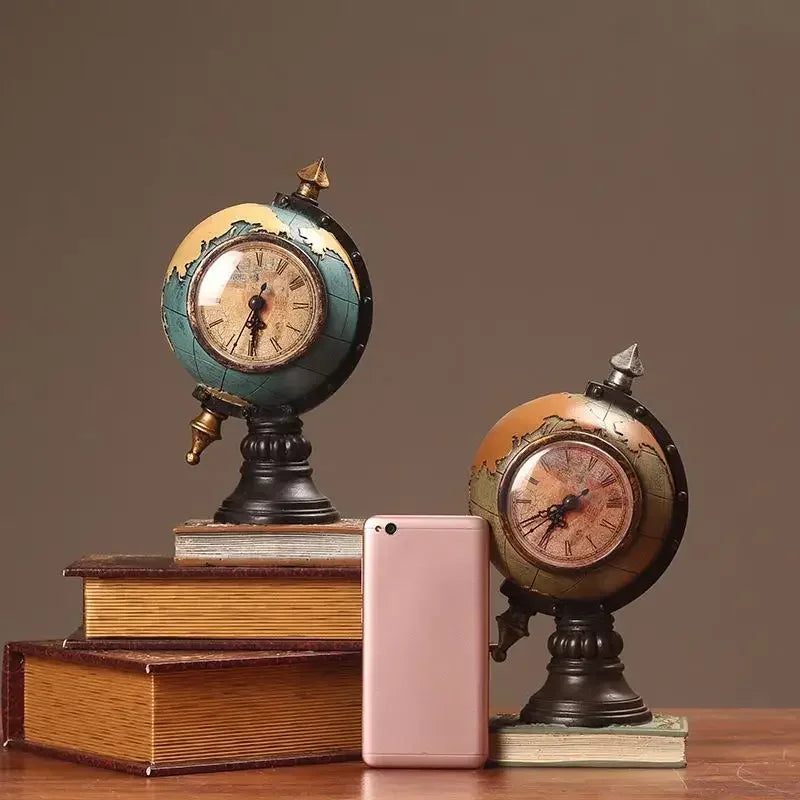 Relógio de Mesa Globo Temps Vintage em Resina Lenogue