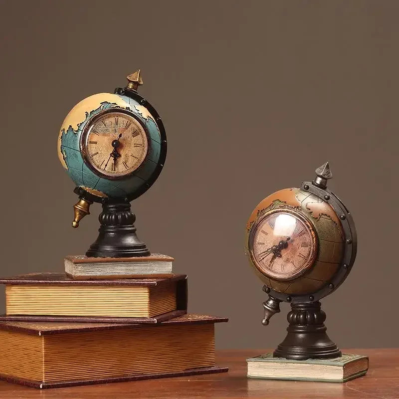 Relógio de Mesa Globo Temps Vintage em Resina Lenogue
