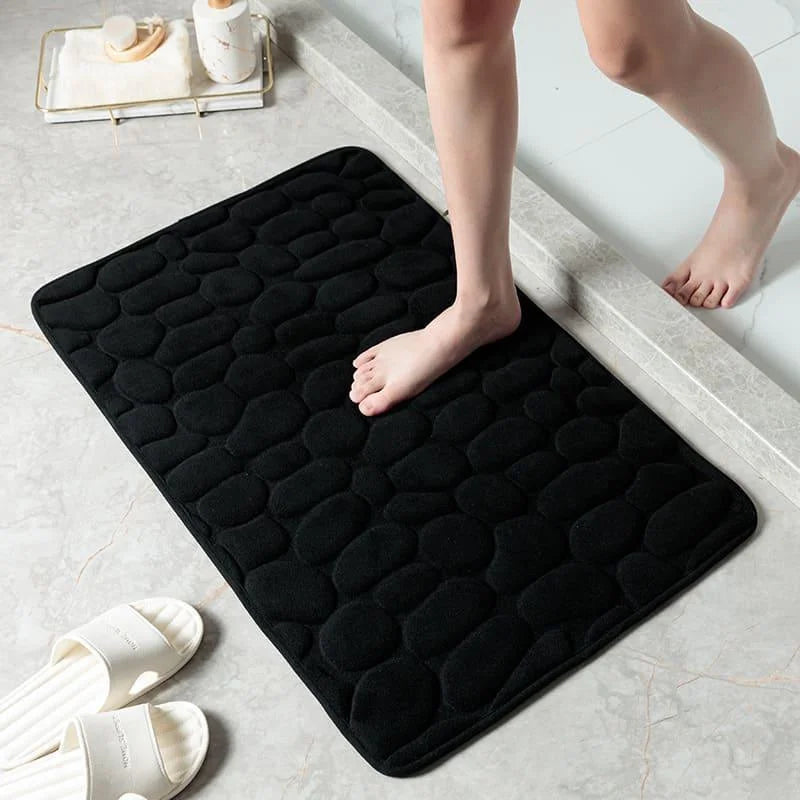 Tapete Antiderrapante Absorvente para Banheiro de Algodão Lenogue Preto / 40 x 60 Cm / 1 Unidade