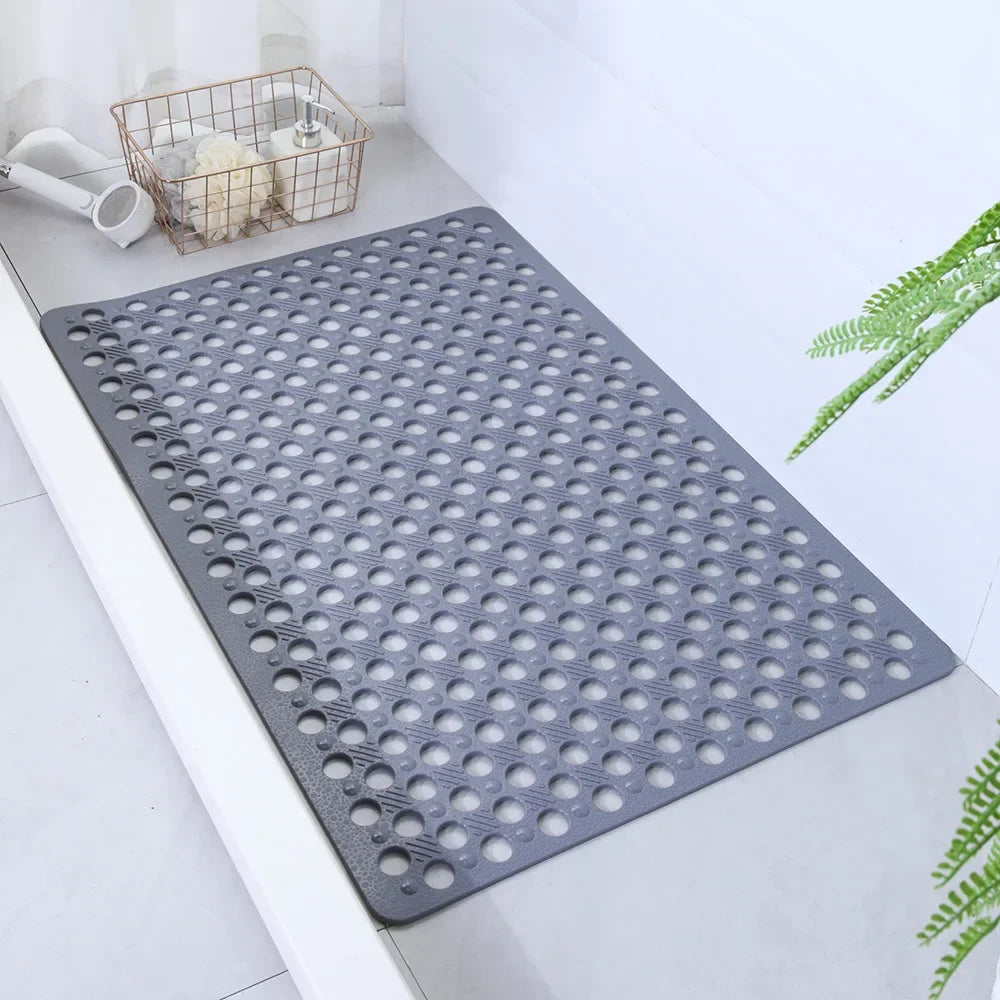 Tapete de Banheiro Confort Polímero Premium Ventosas Drenagem Lenogue Cinza / 43 x 75 Cm