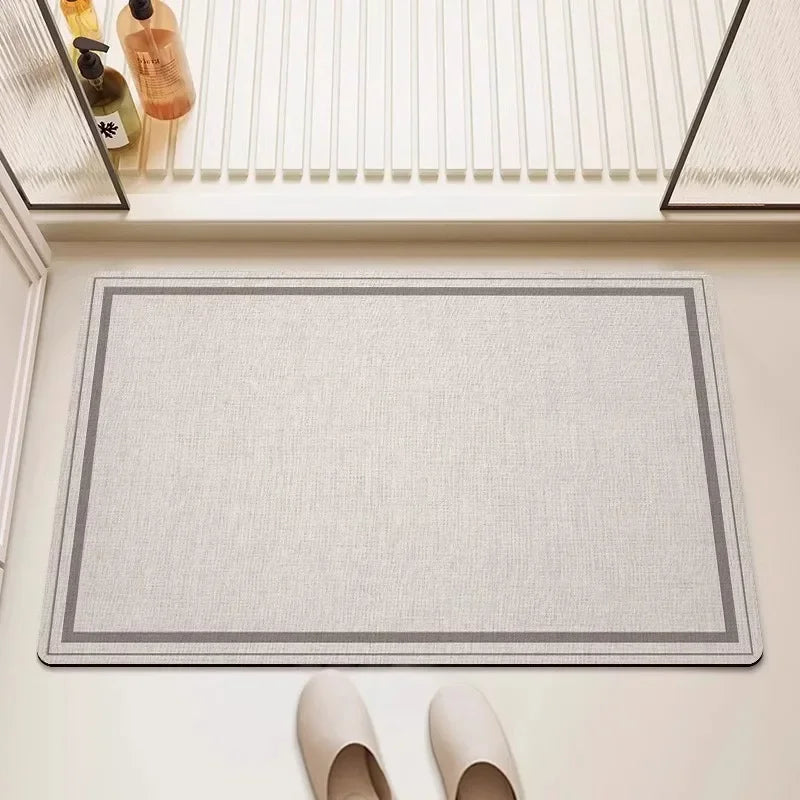 Tapete de Banheiro Minimalista Antiderrapante com Secagem Rápida Lenogue Bege Mod. 5 / 45x75cm
