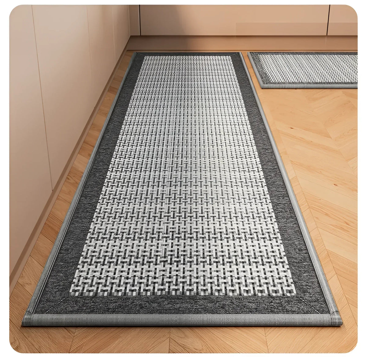 Tapete de Cozinha Antiderrapante Absorvente Lavável Lenogue Cinza Escuro / 50 x 80 Cm
