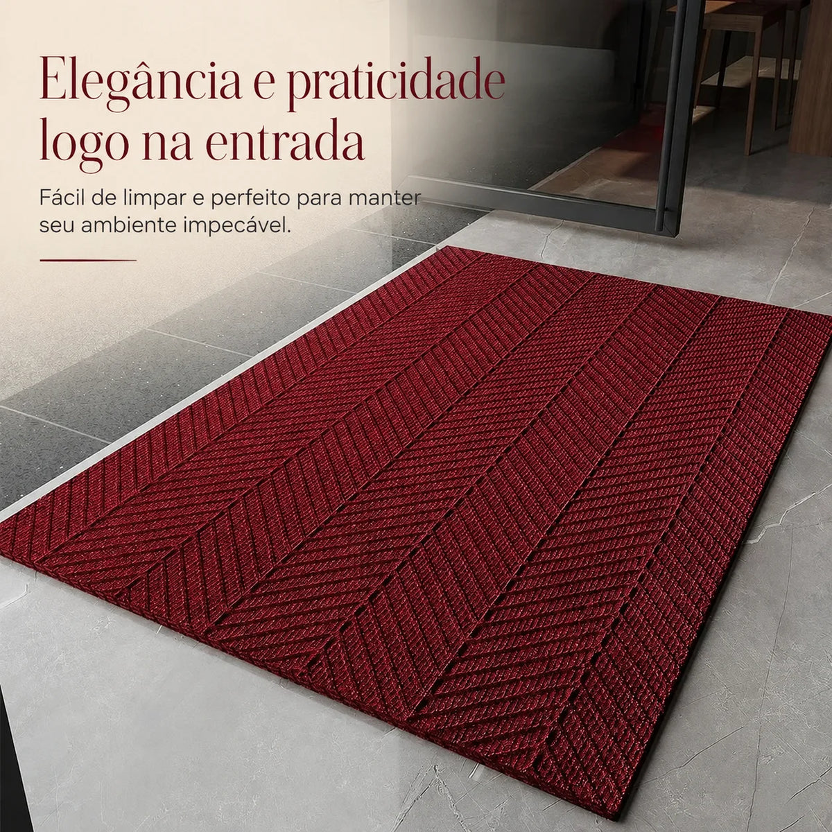 Tapete de Entrada Entrée Borracha Natural Perfil Baixo Lenogue