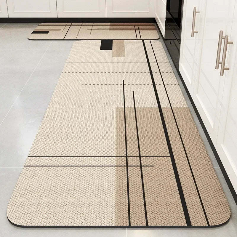 Tapete Diatomito Antiderrapante e Absorvente para Cozinha Lenogue Bege / 50 x 80 Cm