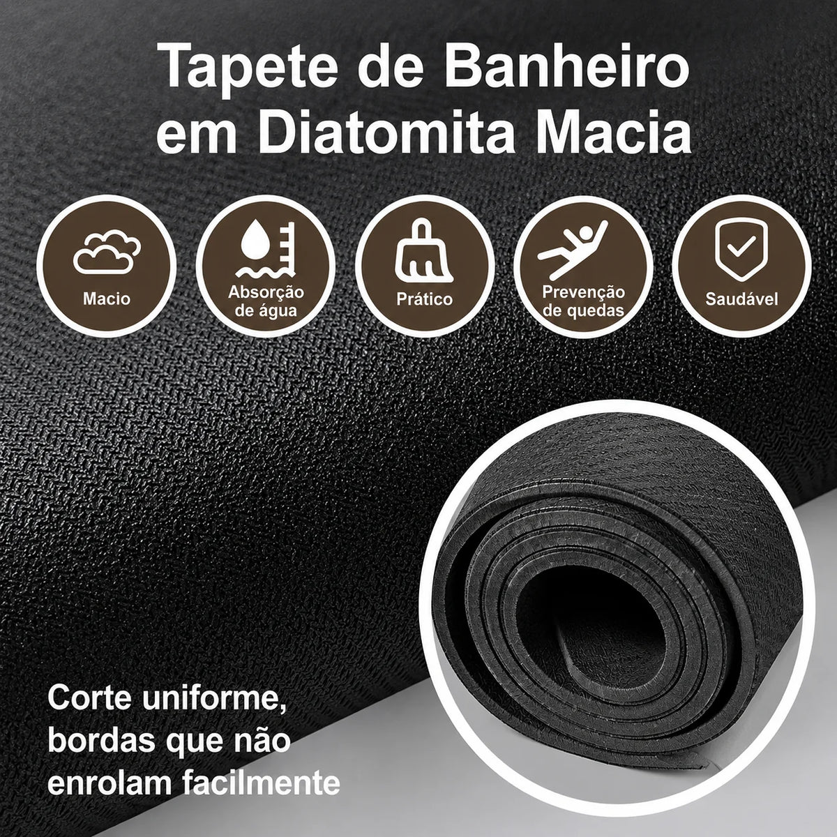 Tapete Doux Diatomita Absorvente Antiderrapante Felpudo Lenogue