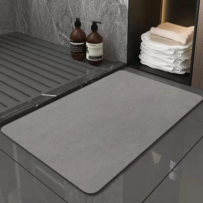 Tapete Moderno Absorvente Antiderrapante para Banheiro Lenogue Cinza Claro / 40x60 Cm