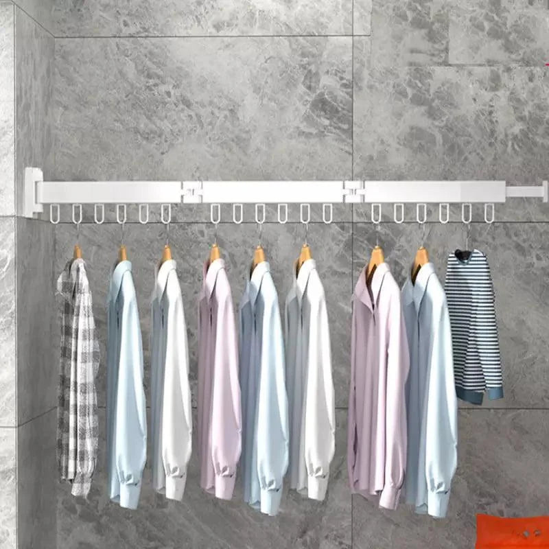 Varal Retrátil de Alumínio para Parede Suporta até 25kg Lenogue Branco (90 Cm)