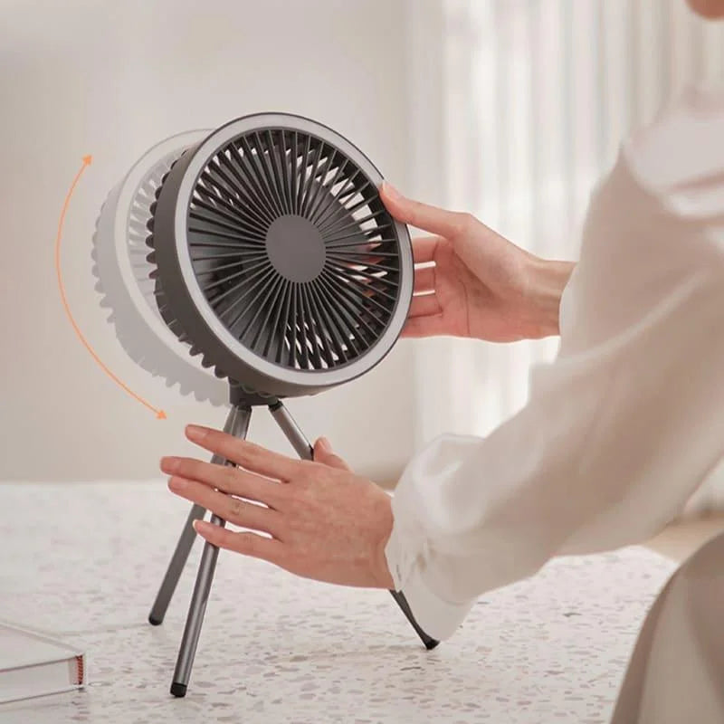 Ventilador Portátil Recarregável Preto com 3 Velocidades para Casa Lenogue