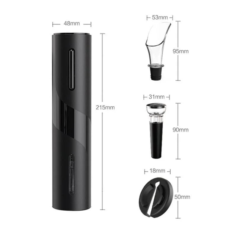 Abridor de Vinho Elétrico Recarregável com Design Sofisticado Lenogue Preto