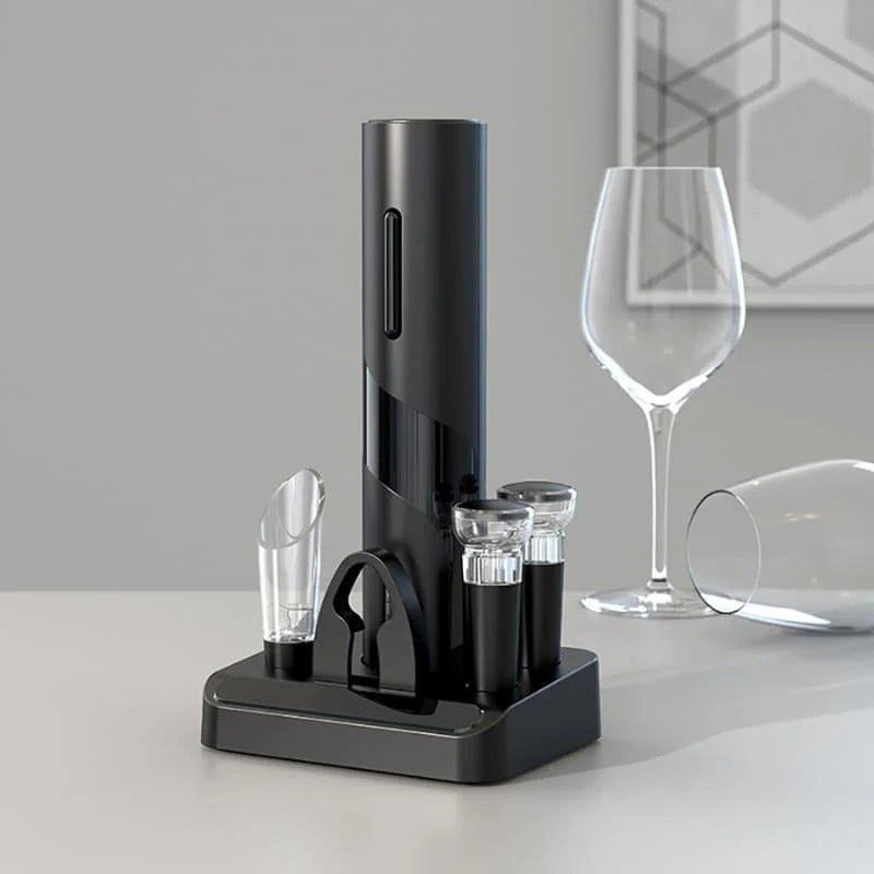 Abridor de Vinho Elétrico Recarregável com Design Sofisticado Lenogue Preto