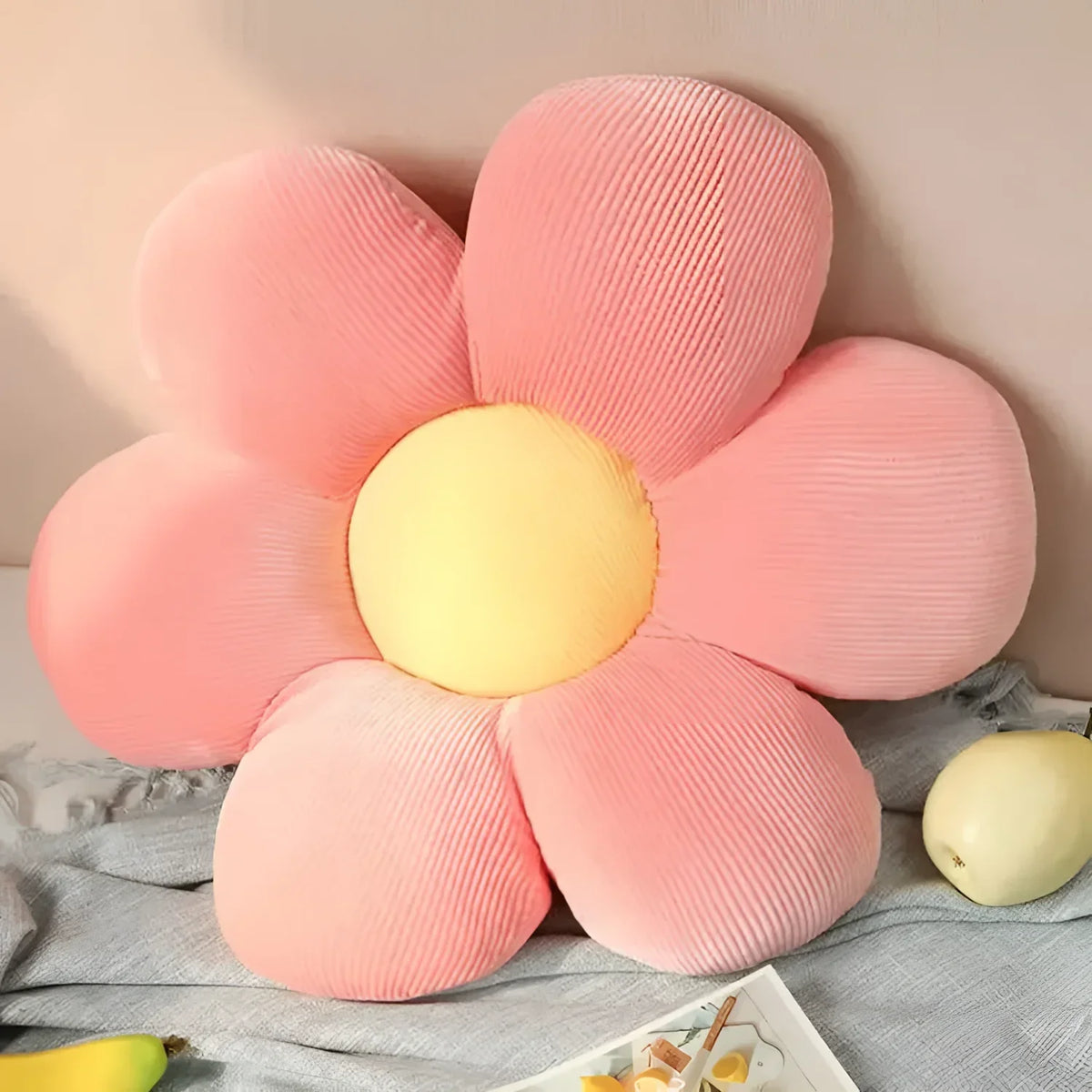 Almofadas Decorativas de Girassol para Sala e Quarto Lenogue Rosa Amarelo / 1 Unidade
