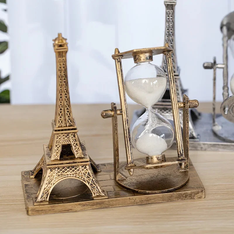 Ampulheta Torre Eiffel Design Retrô para Mesa Lenogue