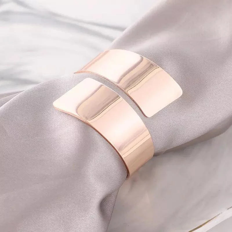 Anéis para Guardanapos de Metal Design Espiral Dourado 6 Peças Lenogue Rose