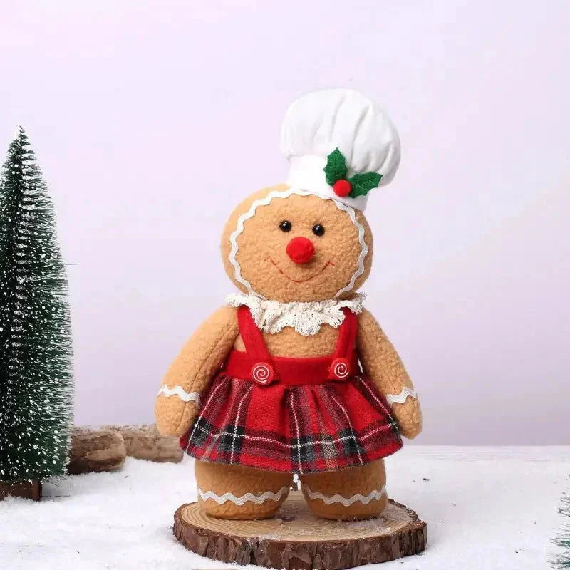 Boneco de Pelúcia Biscoito Natalino para Decoração Festiva Infantil uroivo.com Vestido