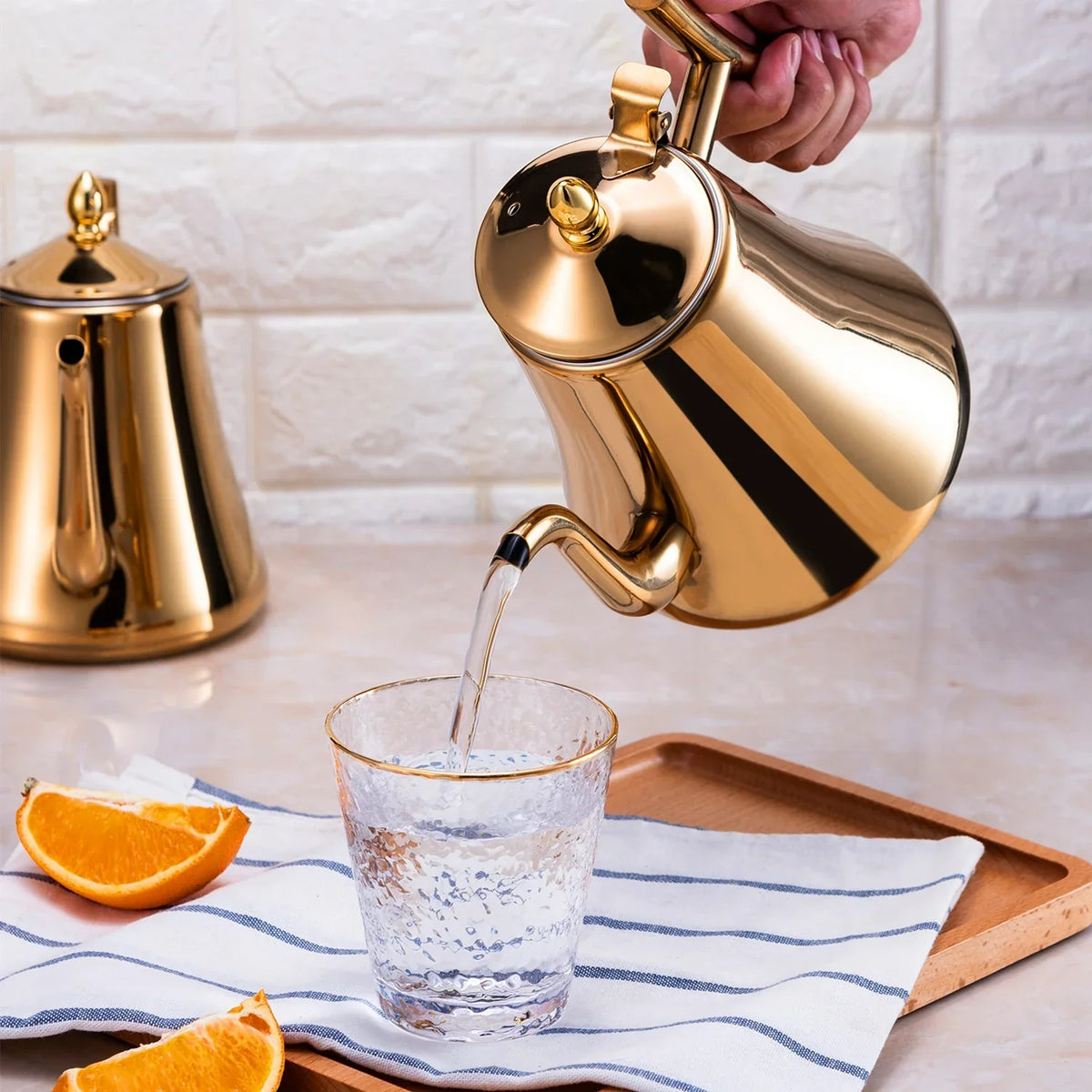 Bule de Aço Premium com Infusor Removível para Chá e Café Lenogue