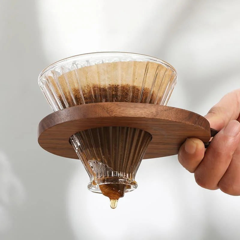 Bule de Café Vidro Borossilicato com Coador Hario V60 Lenogue