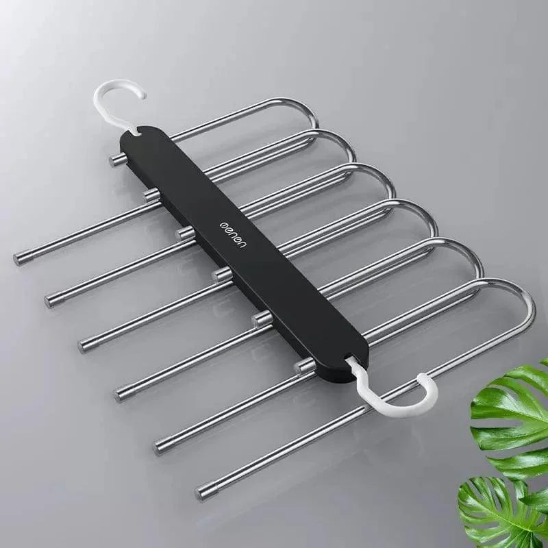 Cabide Organizador de Calças 6 em 1 para Guarda-roupa Lenogue Preto