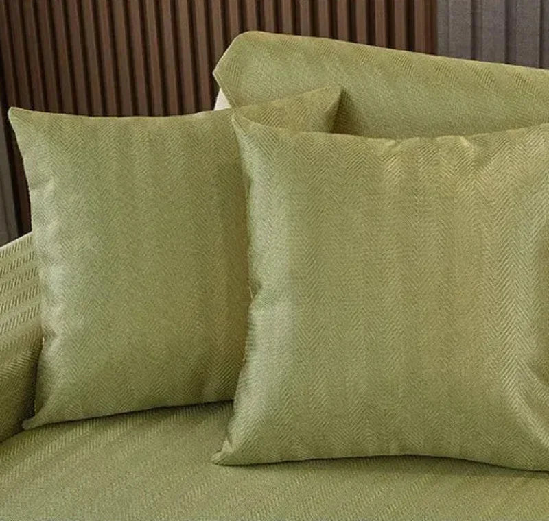 Capa de Sofá Seda Ice Verde com Base Antiderrapante e Matelassê Lenogue