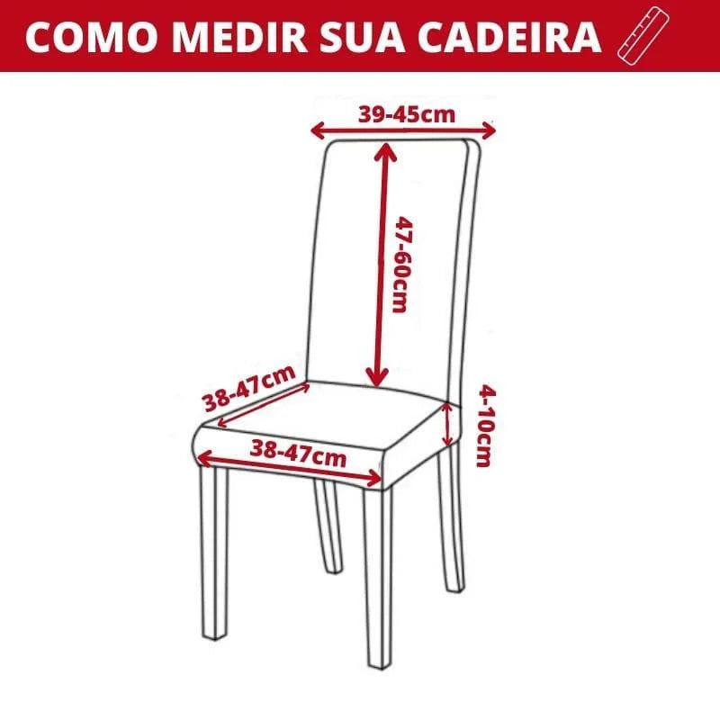 Capa para Cadeira de Jantar Jacquard Premium Rosa Decoração Lenogue 6 Capas