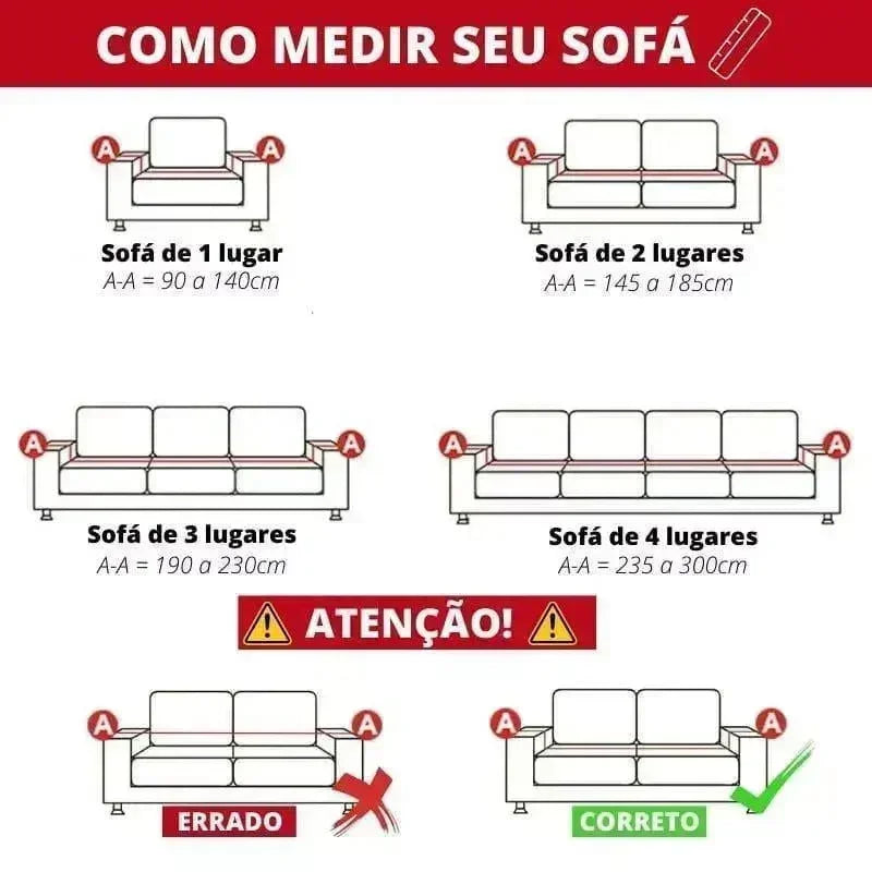 Capa para Sofá em Chenille Antiderrapante Protetora Verde Lenogue