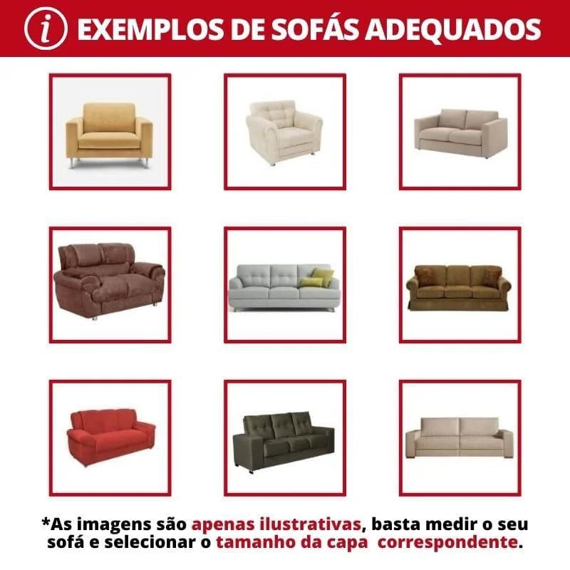 Capa para Sofá Spandex Branco Impermeável Sala Lenogue