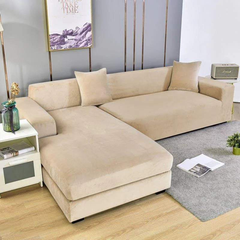 Capa para Sofá Suede Bege Impermeável Sala Lenogue 1 Lugar (90-140cm)