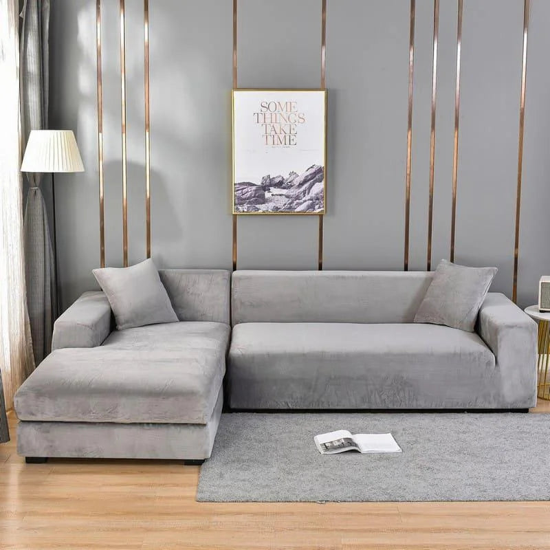 Capa para Sofá Suede Cinza Impermeável Sala Lenogue