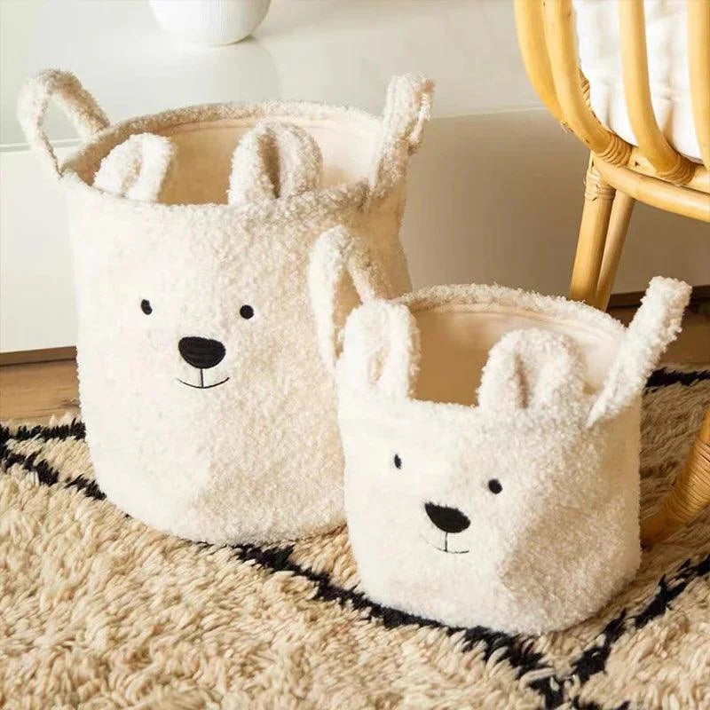 Cesta Organizadora Infantil em Sherpa Macio para Quarto Lenogue Branco - 1 Peça g