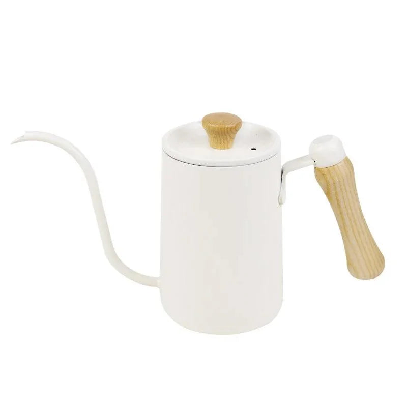 Chaleira Gooseneck Inox 600ml para Preparo de Café Especial e Chá Lenogue Branco