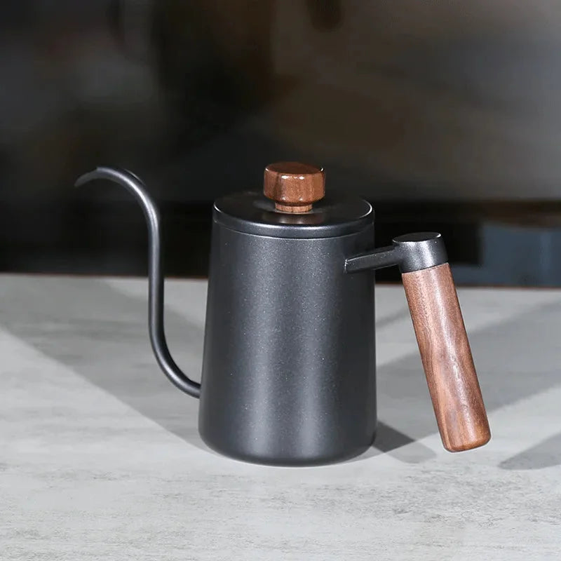 Chaleira Gooseneck Inox 600ml para Preparo de Café Especial e Chá Lenogue Preto