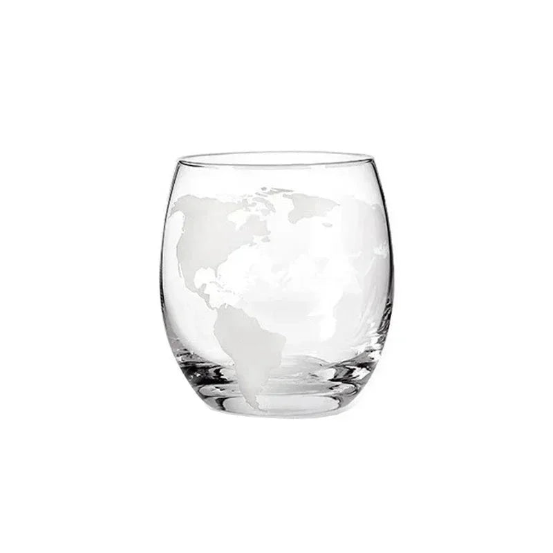 Conjunto Decanter Globo de Vidro com Suporte Madeira e 2 Copos Lenogue