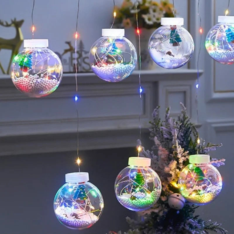 Cordão de Luzes Led Decorativas para Natal com Bolinhas Festivas Lenogue árvore / Luz Branca