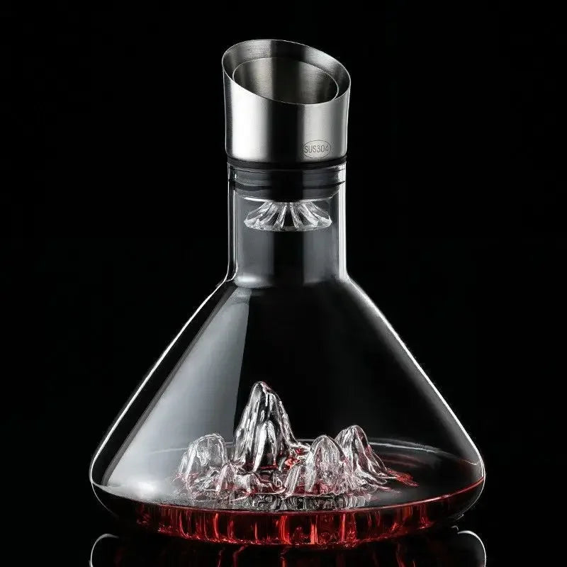 Decanter de Cristal Iceberg Feito à Mão para Bar e Bebidas Lenogue
