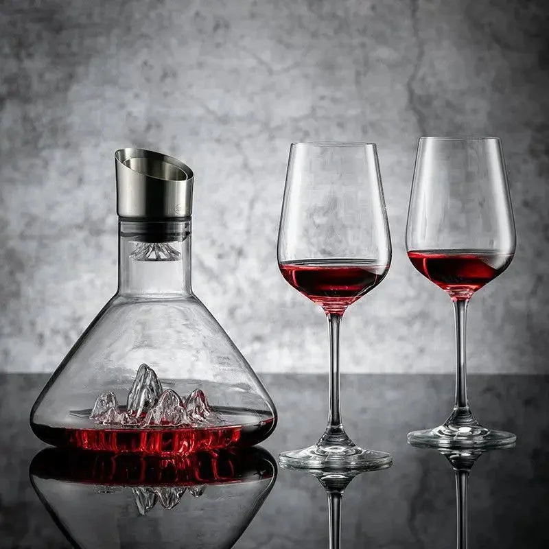 Decanter de Cristal Iceberg Feito à Mão para Bar e Bebidas Lenogue