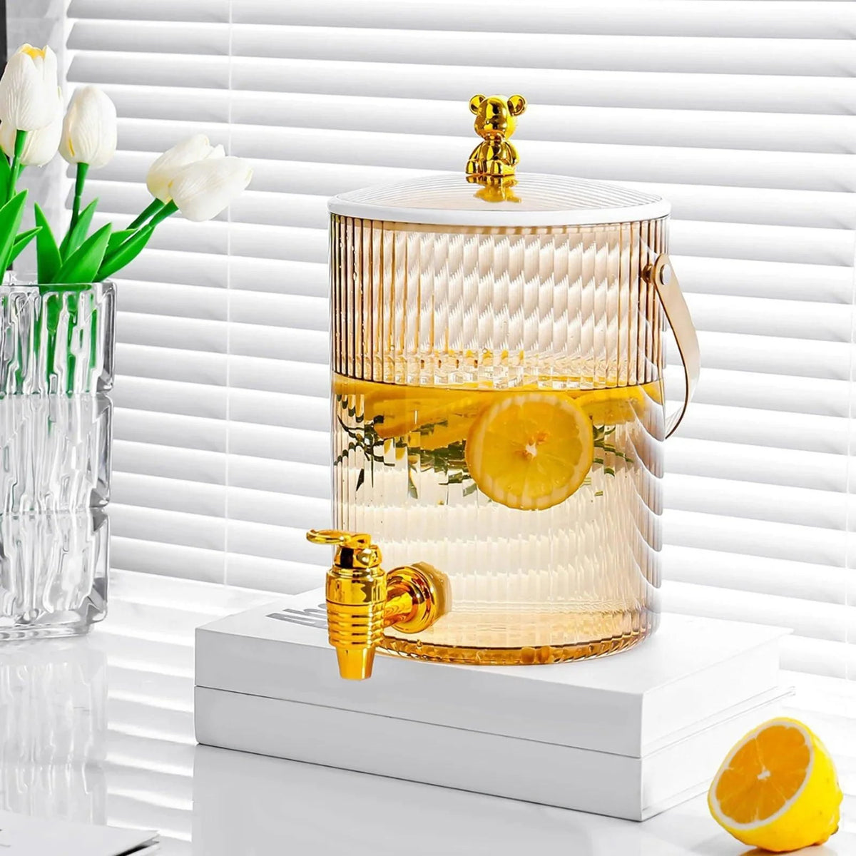Dispenser de Bebidas 3,6l Transparente com Alça Portátil Lenogue 3,6 Litros