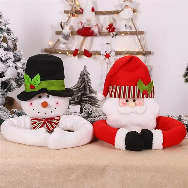 Enfeite de Natal Pelúcia Noel e Boneco Neve para árvore Lenogue