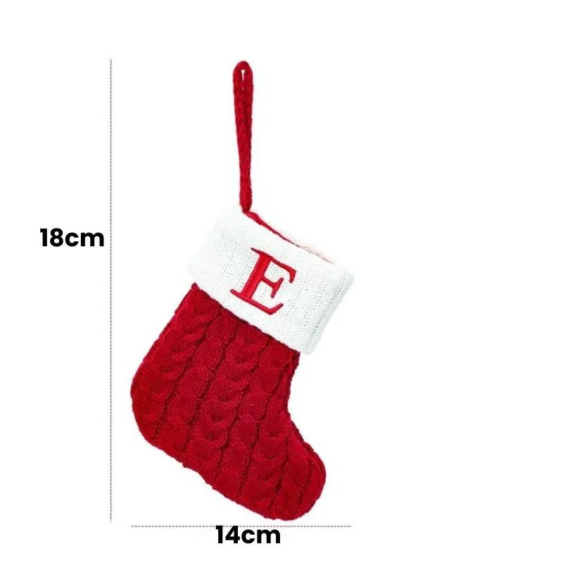 Enfeite Meias de Natal Letras do Alfabeto Lenogue
