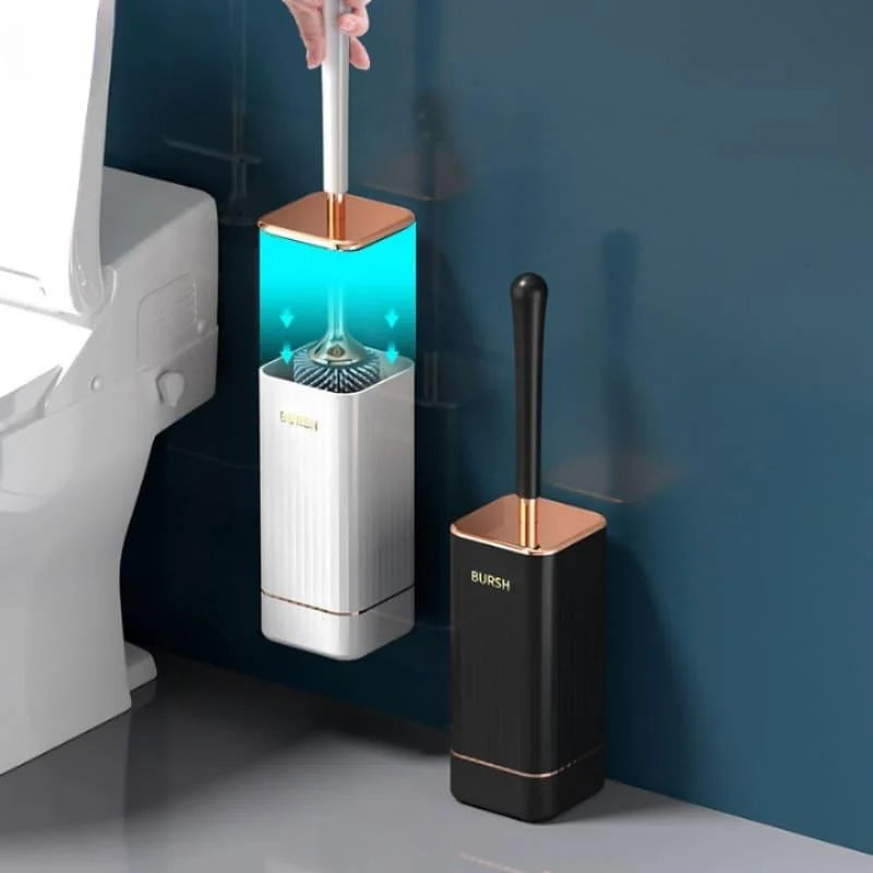 Escova Sanitária de Silicone com Suporte e Cerdas Flexíveis Lenogue