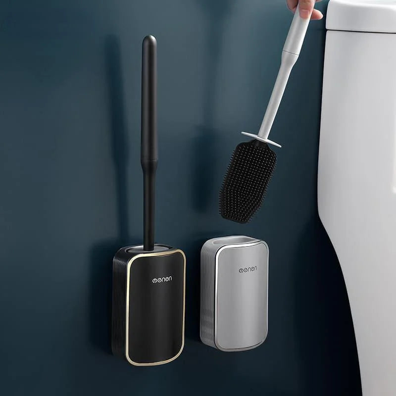 Escova Sanitária de Silicone com Suporte para Banheiro Lenogue