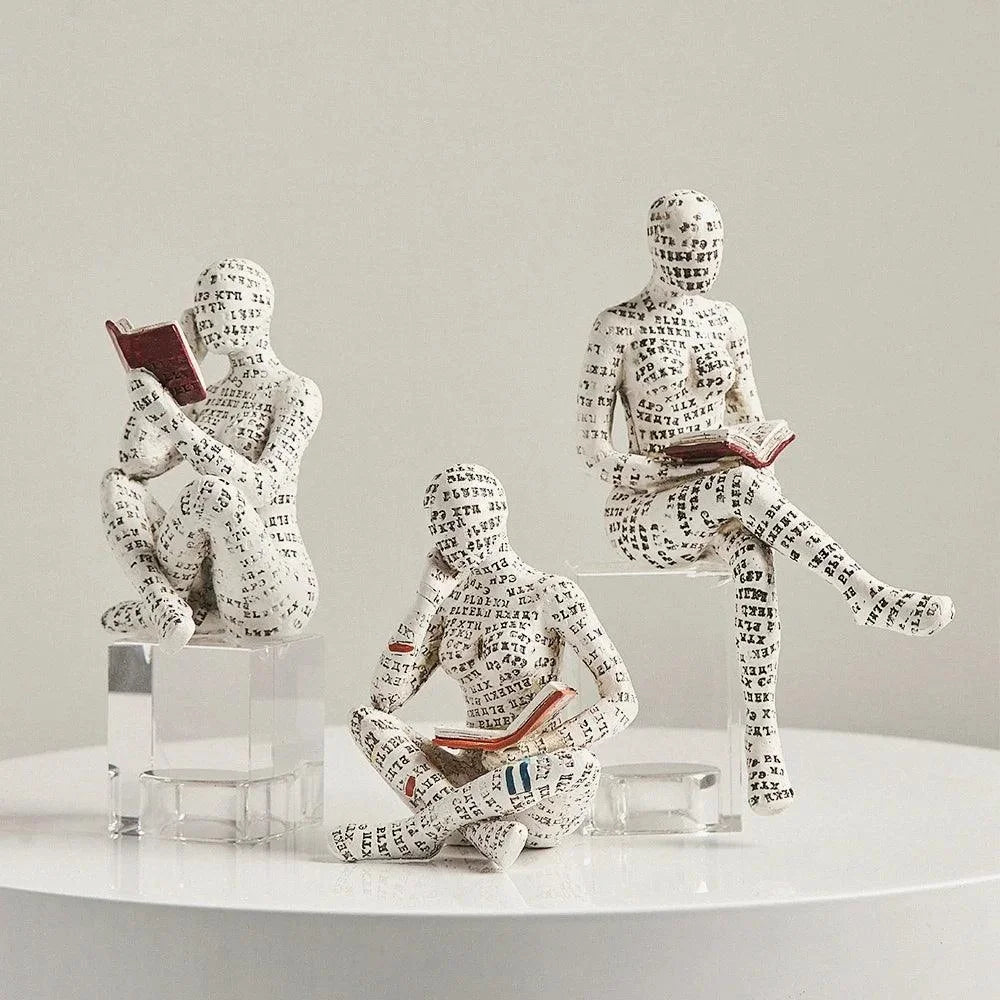 Escultura Abstrata de Resina para Decoração Sala Lenogue