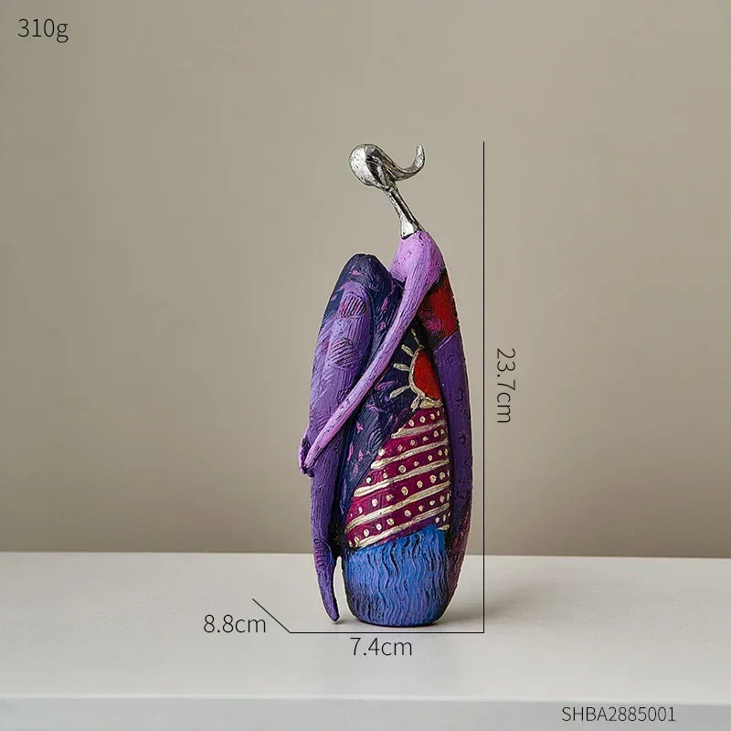 Escultura Abstrata Estilo Nórdico em Resina para Decoração Lenogue
