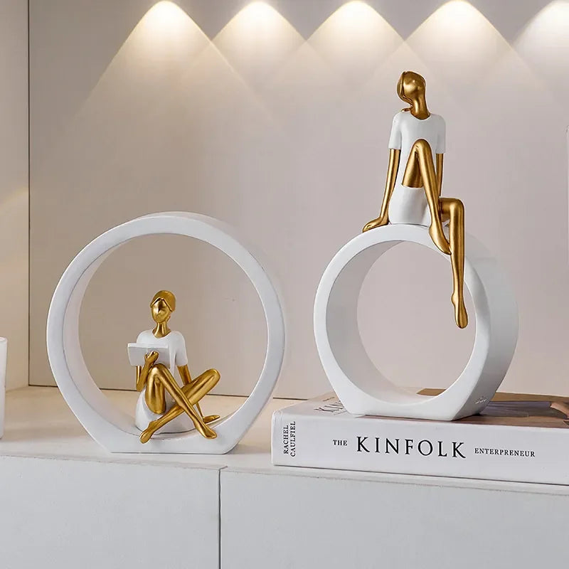 Escultura Abstrato de Luxo Douceur Resina Leve Lenogue