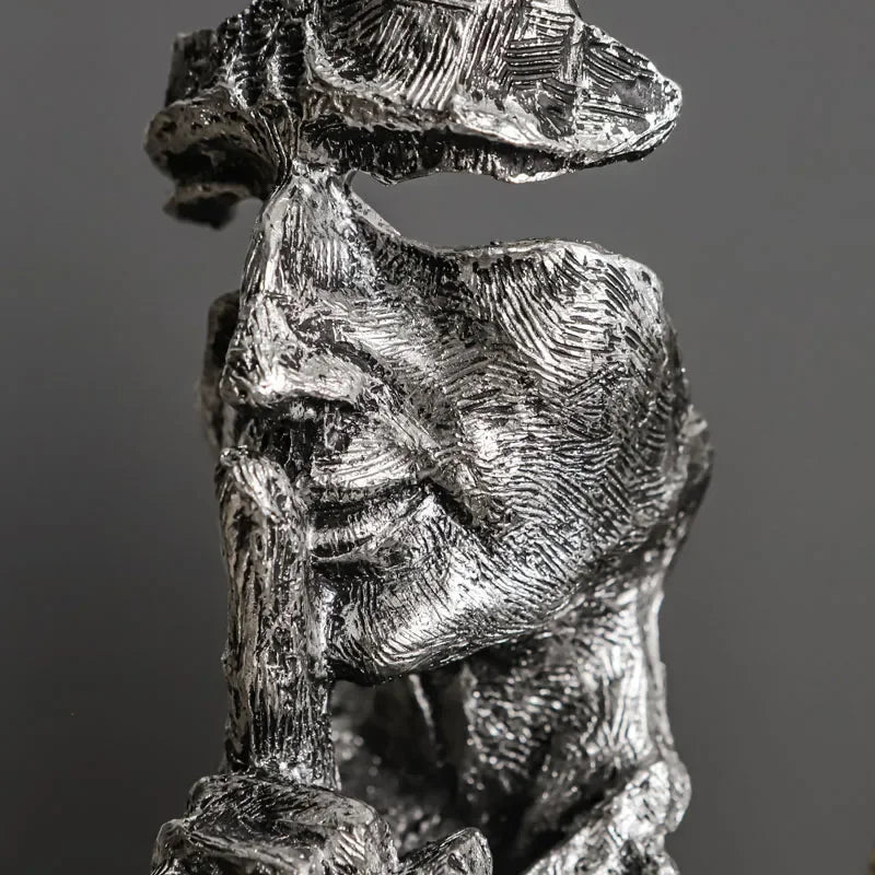 Escultura de Rosto Abstrato Vintage em Resina não Fale Lenogue