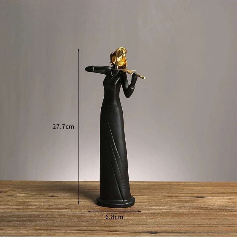Escultura Orquestra Musical Sérénité Design Artístico Lenogue Preto (Violino)