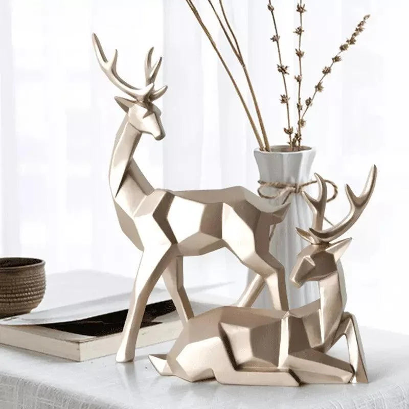 Estátuas de Cervo para Decoração Mesa em Resina 2 Peças Lenogue
