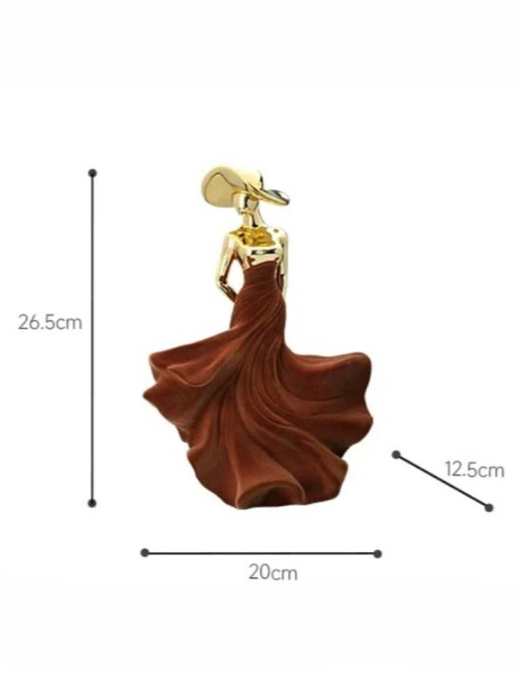Estatueta de Resina Parfum Acabamento Eletroplaqueado Marrom Lenogue