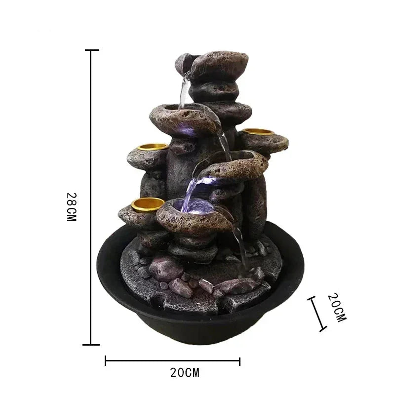 Fonte Decorativa de água em Resina Feng Shui para Sala Lenogue