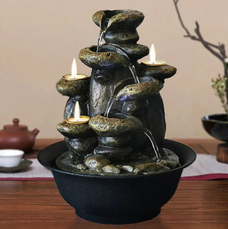 Fonte Decorativa de água em Resina Feng Shui para Sala Lenogue